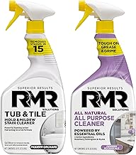 RMR Surface Saver System – Tub & Tile Stain Remover + All Natural All Purpose Cleaner, 2-Step Bathroom & Surface Cleaning Bundle for Tile, Grout, Shower, Tub, Counters & More, 2–32 Oz Bottles
