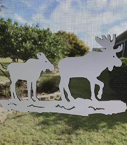 DCentral® Dos imanes de vinilo flexibles de alce para pantalla: de doble cara. Blanco, más fácil de ver, decorativo. Ayuda a dejar de entrar en