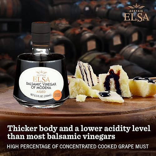 Miniatura 3 de Elsa Aceto Balsamico di Modena, Vinagre Balsámico Italiano Tradicional IGP Italia, Envejecido en barricas de roble, botella con tapa dosificadora de