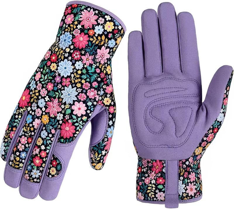 Guantes de jardinería para mujer, guantes de jardín de cuero transpirable, regalo de jardinería | Regalo de jardinería para mujer, guantes de trabajo resistentes a pinchazos y a prueba de espinas para desmalezar, cavar, plantar, granja y trabajo al aire libre