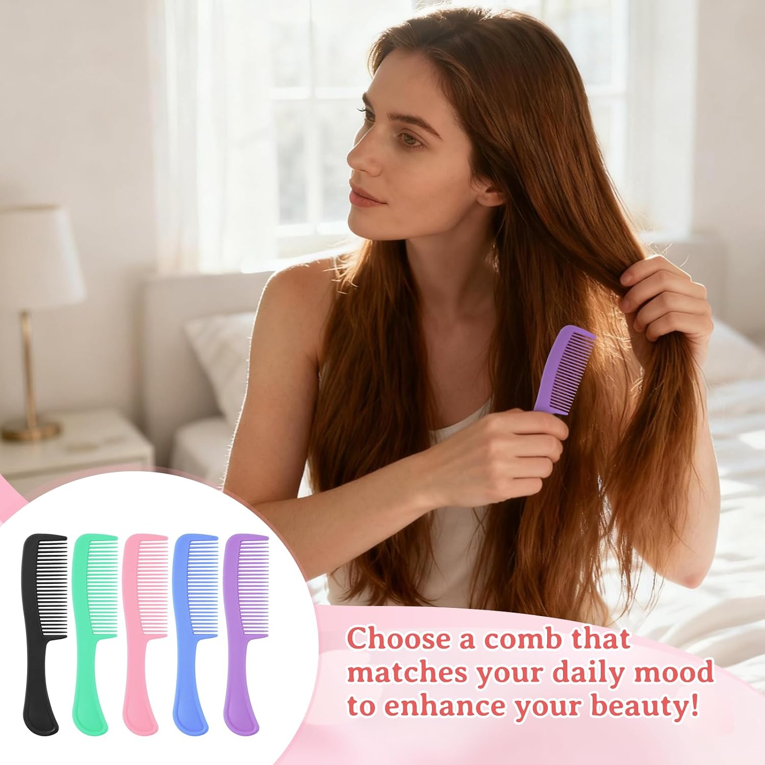 Combs Bulk, Individual Wrapped Combs, Simple And Stylish, Suitable For Hotels, Shelters, Homeless People, Nursing Homes, Charities, 5 Color (200-PACK)