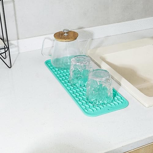 Miniatura 353 de Tapete de silicona para secado de platos para múltiples usos, fácil de limpiar, ecológico, resistente al calor, tapete de silicona para encimera