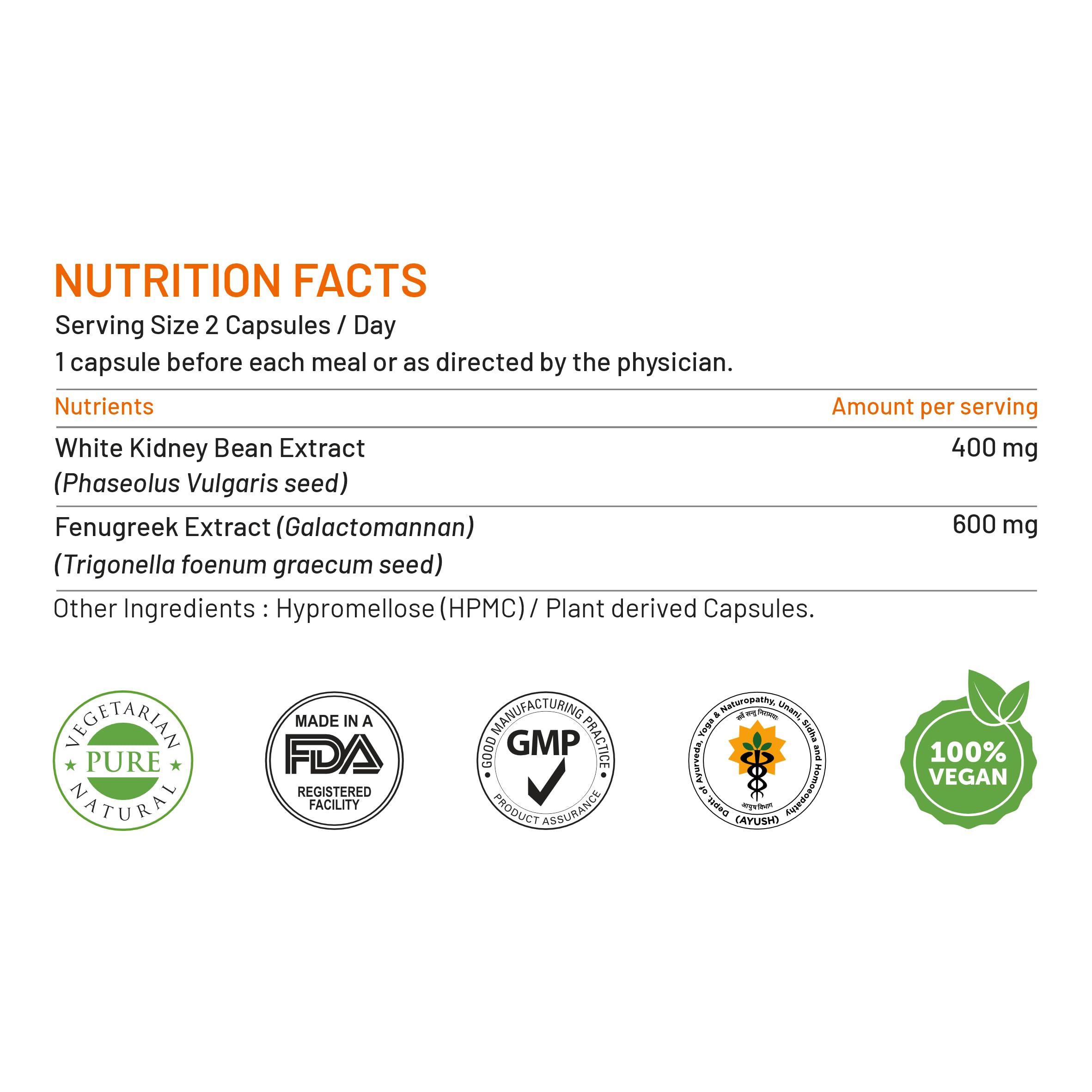 Bliss Welness Blood Sugar & Weight Management | Pure Fenugreek Extract 3X Saponins + White Kidney Bean Extract Carb Blocker | Gut Hair Skin Health Sugar Management Supplement - 60 Veg Capsules — Amazon image 4