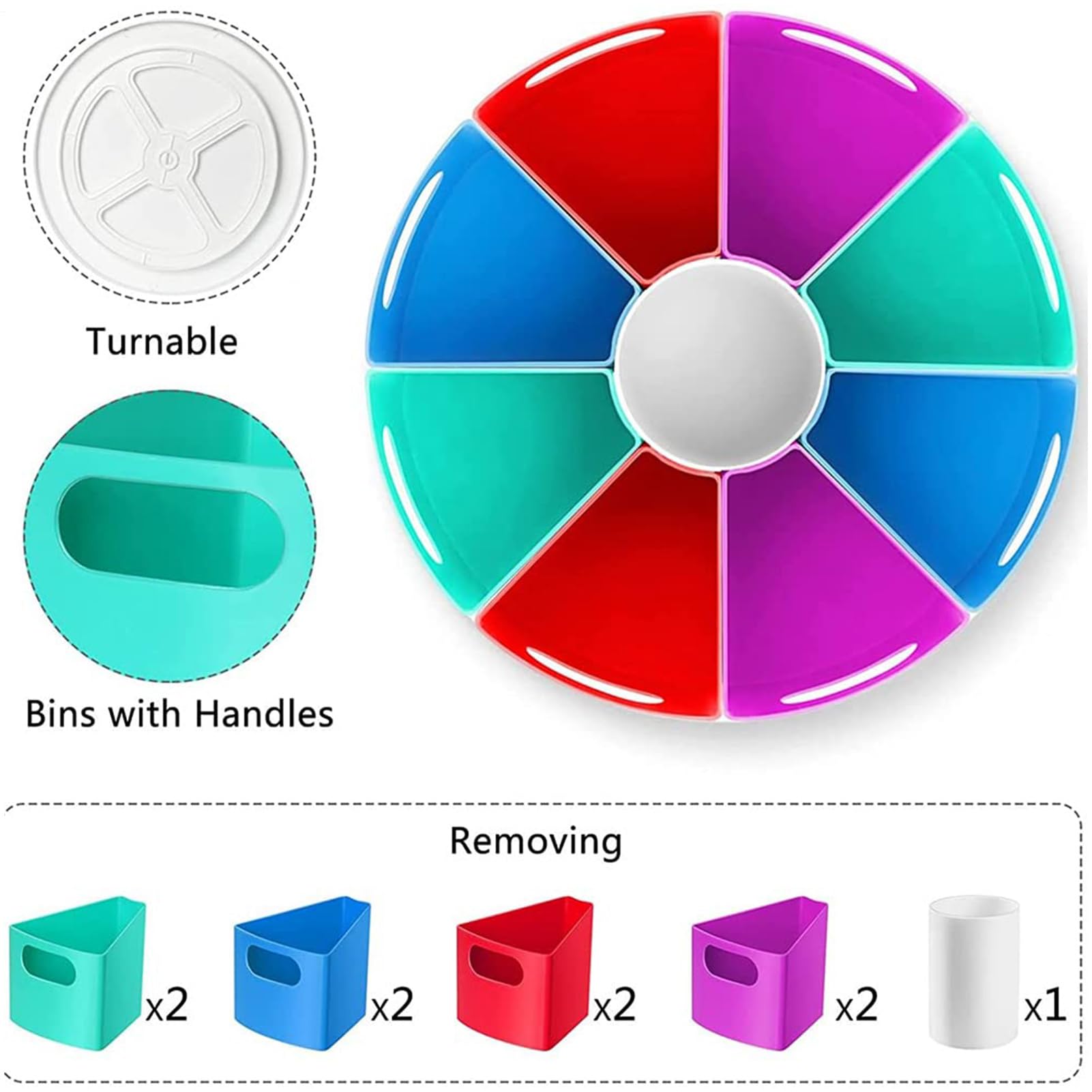 Drehstifthalter, Rotary Desktop Organizer 9 Kompartiment mit großer