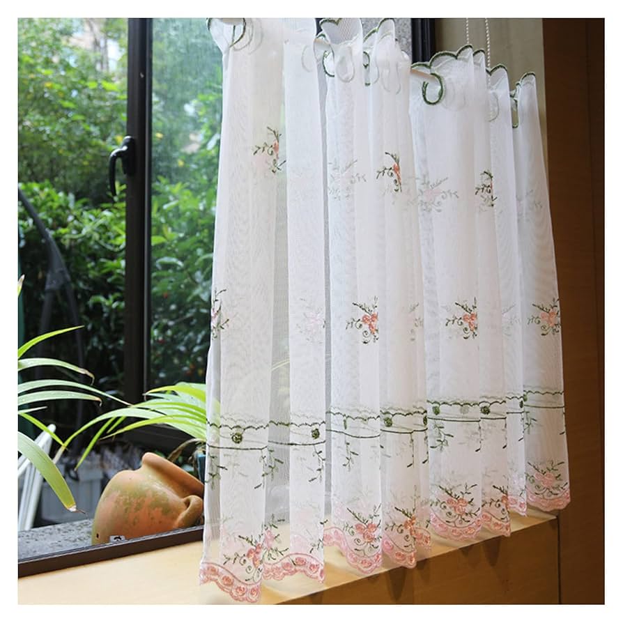 Amazon｜カフェカーテン レース 小窓カーテン 白 遮光カーテン