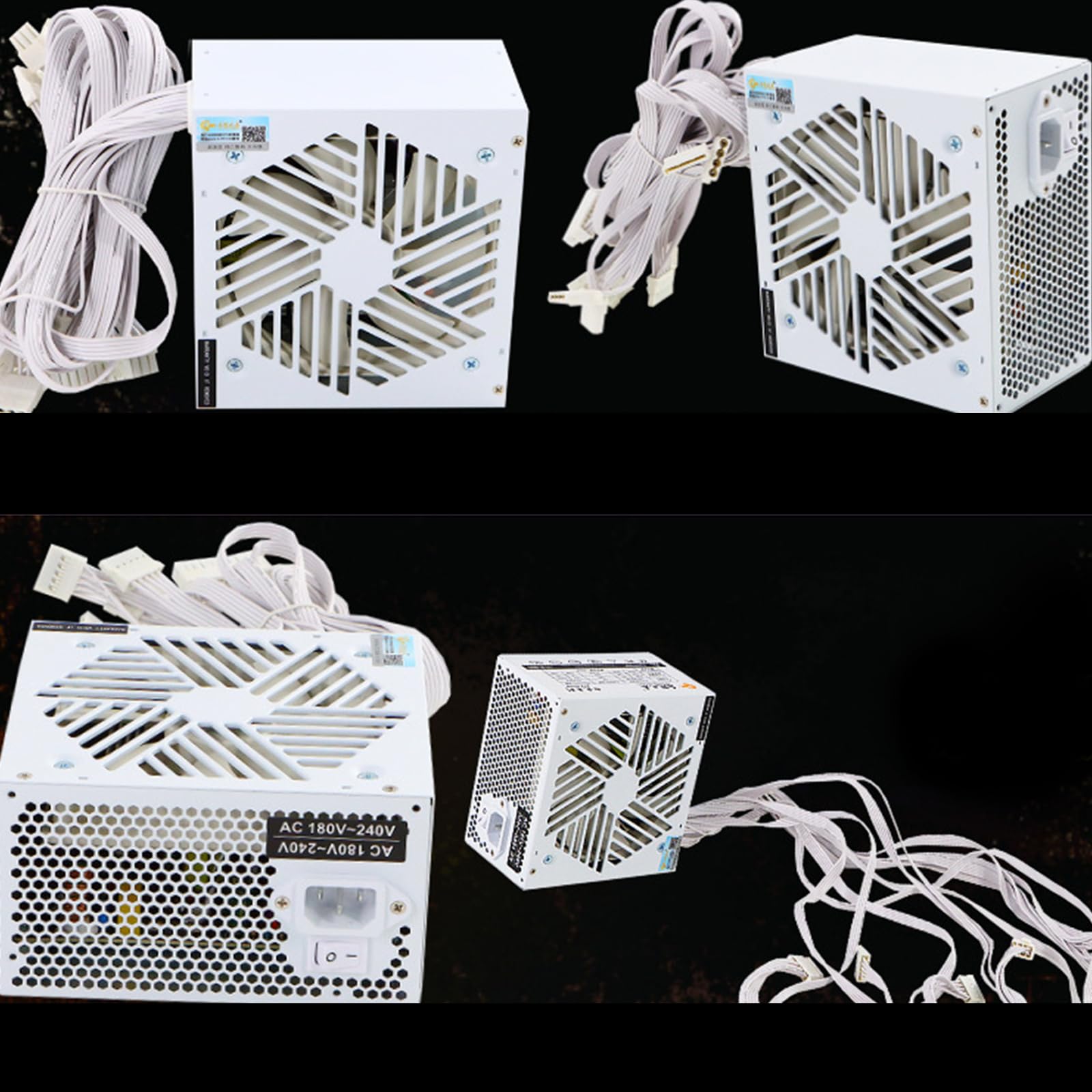 Fuente de alimentación de 12 V, 20 + 4 pines, 650 W, fuente de alimentación para juegos de computadora con ventilador de 120 mm, chasis de computadora, fuente de alimentación de componentes
