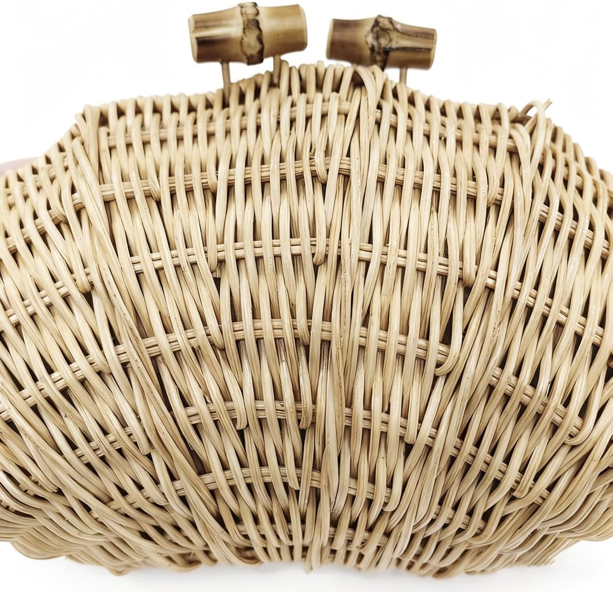 CUXVA Handwoven Shell Rattan Clutch for Women Summer Beach Straw Bags Sea Shell Clutch Purse