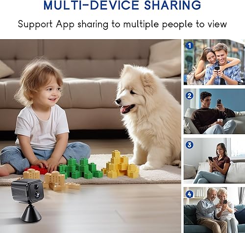 Miniatura 7 de Cámara inalámbrica de seguridad para el hogar, WiFi de 1080P con soporte magnético, cámara para mascotas con control de aplicación, detección de