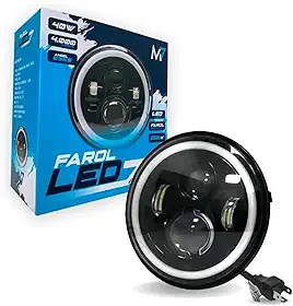 Farol Angel Eyes 40W LED 7 Polegadas DRL e Seta M7 JR8 - JH0FAROL7P