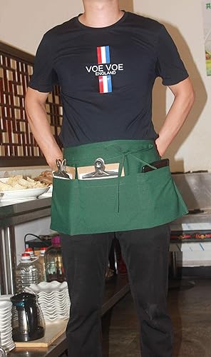 Miniatura 4 de Resistente al agua 3 bolsillos grandes cintura servidor delantal (6 colores disponibles