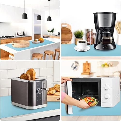 Miniatura 4 de Tapete grande de silicona resistente al calor de 78.7 x 15.7 pulgadas, tapete de silicona antideslizante para encimera de cocina, protector de