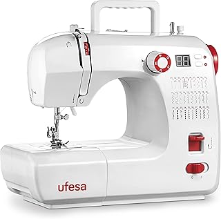 Ufesa SW3003 Facile Machine à Coudre avec 30 Points, Ecran LCD, 2 Vitesses, Lumière de Couture, Pédale/Interrupteur Manuel, Alimentation 12V