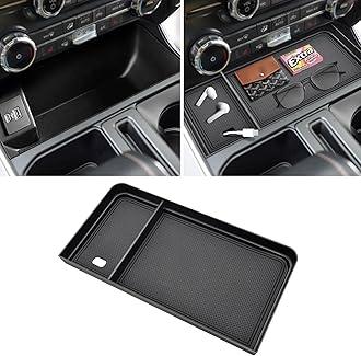 Center Console Organizer for F150 2021-2025 / Lightning XLT 2022-2024 with Rubber Liners and USB Hole Keep Clean and Organized Deep Center Console tray Perfect for F150 Right in Front Shifter|Upgrade|
