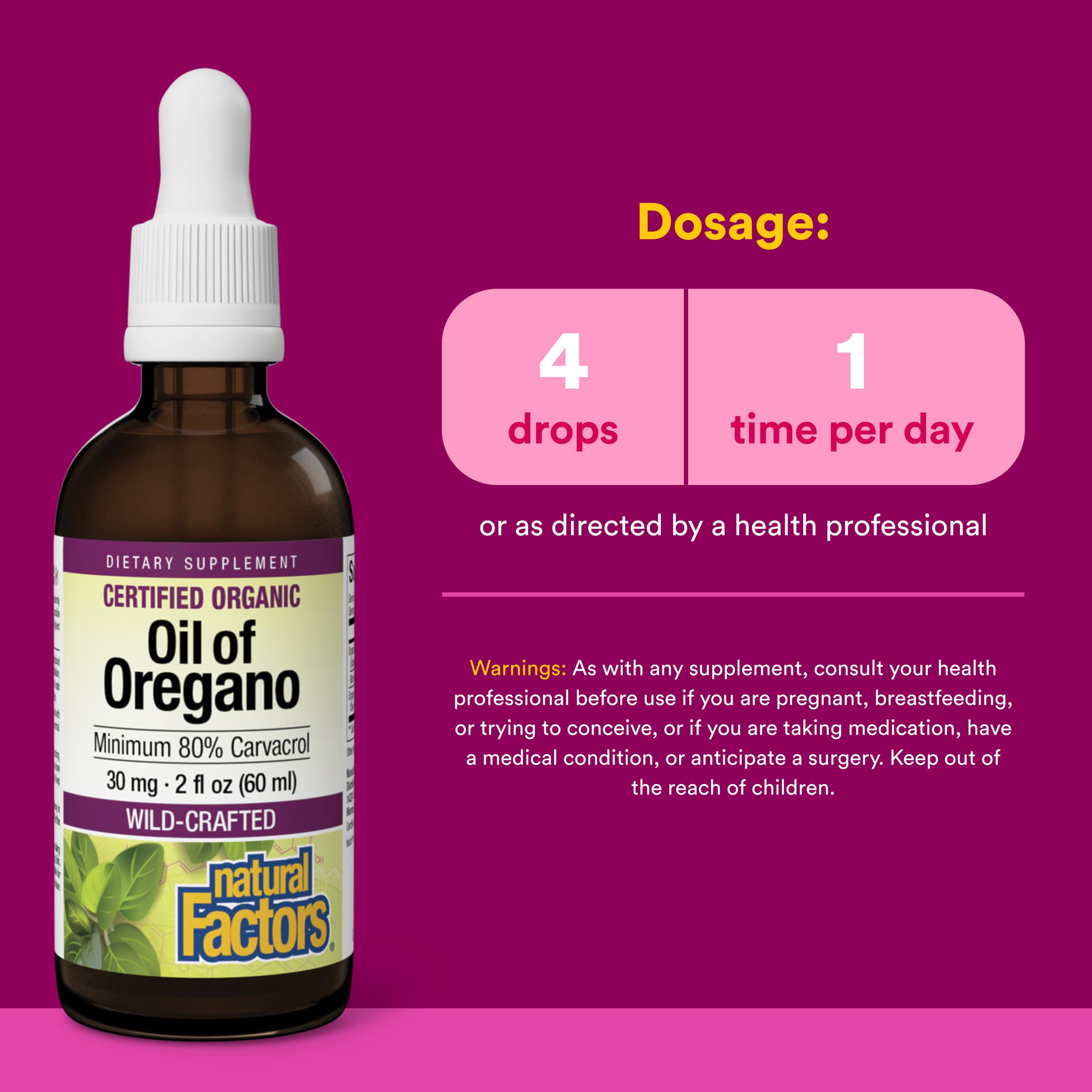Natural Factors Oil of Oregano, 2 Fl Oz (375 Servings) — Amazon image 3