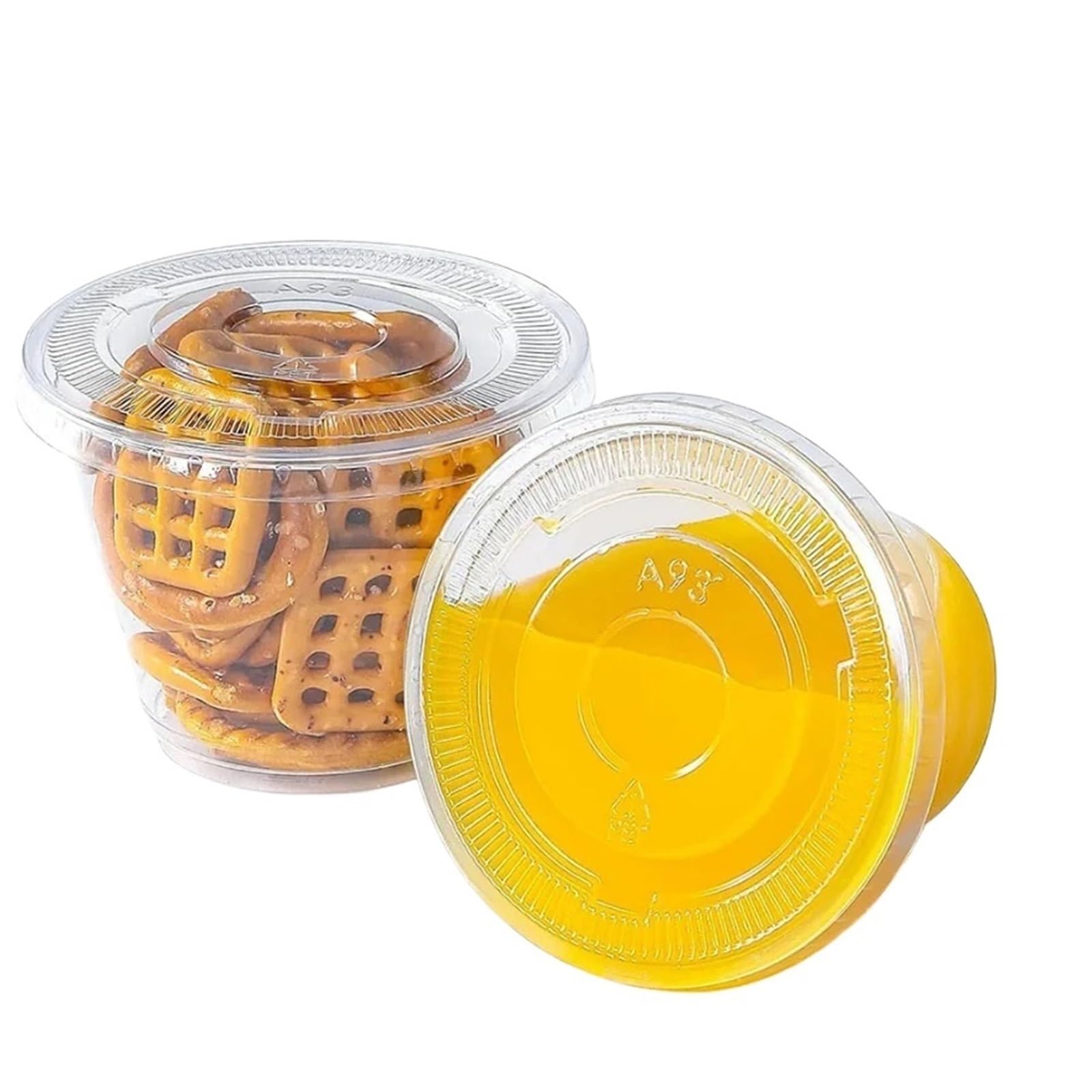 200 bicchieri in plastica trasparente con coperchio piatto per frullati e dessert