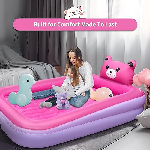 Miniatura 5 de Cirtek - Cama de aire plegable para niños, cama de viaje para niños, colchón de aire para niños, cama de aire para niños, cama de viaje inflable,