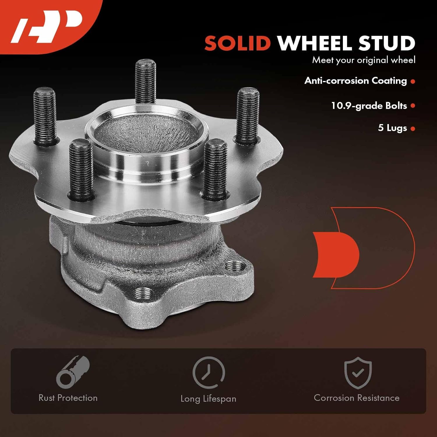 A-Premium Rear Wheel Bearing and Hub Assembly with 5-Lug Compatible with Nissan Altima 2002-2006, Maxima 2003-2008