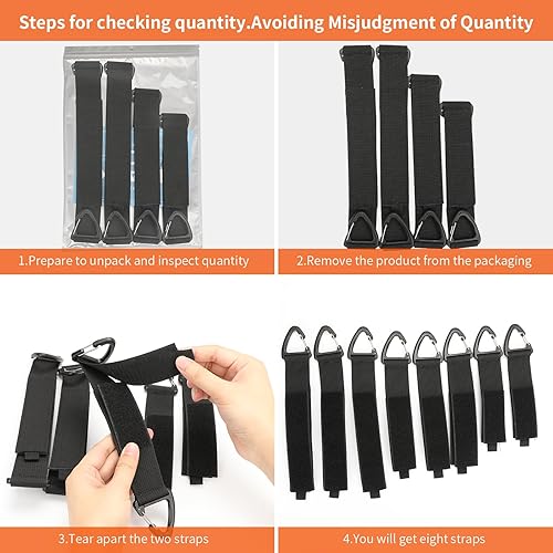 Miniatura 5 de Organizador de cables de extensión (paquete de 8), soporte de cable de extensión para organización y almacenamiento de garaje, correas de