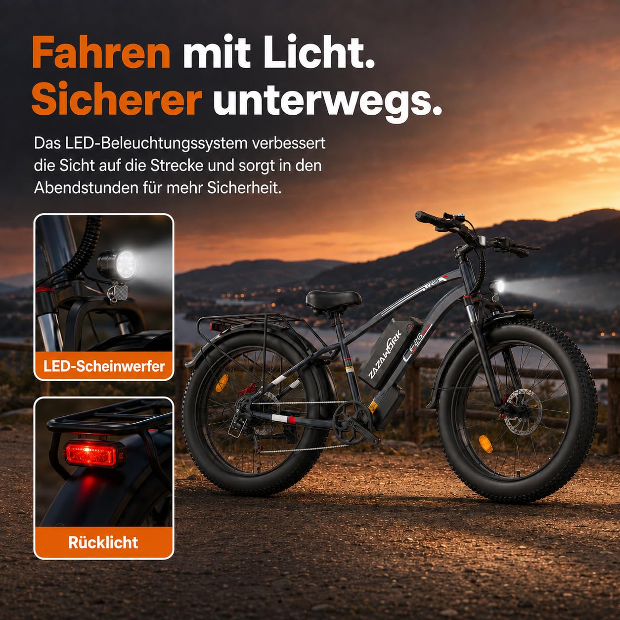 E Bike Herren 26Zoll E Mountainbike 100-120km Reichweite 48V20AH 250W Hintermotor 7-Gang 25km/h E-Bike lockable Federgabel & hydraulische Scheibenbremsen Elektro Fahrrad Männer für Offroad & Trail