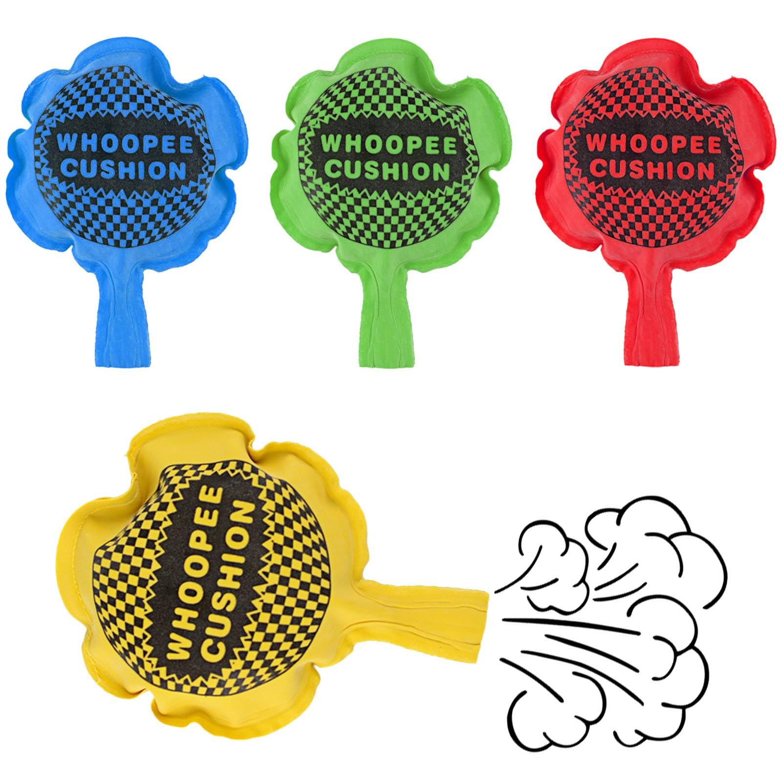 Henyall 4 Pcs Whoopee Cushion, Random Colour Fart Prank Cushion,Makes Fart Sound, Trick Joke Toy for Party & Office