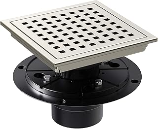 Рекламное объявление - WEBANG 6-дюймовый квадратный трап для душа с фланцем, съемная решетка Quadrato Pattern, пищевой SUS 304 Sta.
