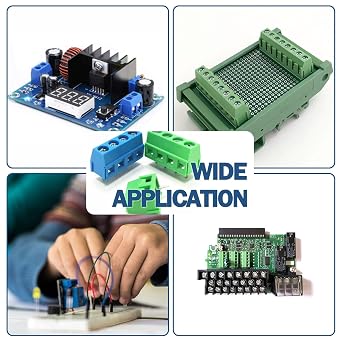 72PCS 5mm/0.2inch Pitch PCB Mount Screw Terminal Block Connector 2Pin 3Pin 4Pin Circuit Board Connectors PCB Wiring Terminals Blue