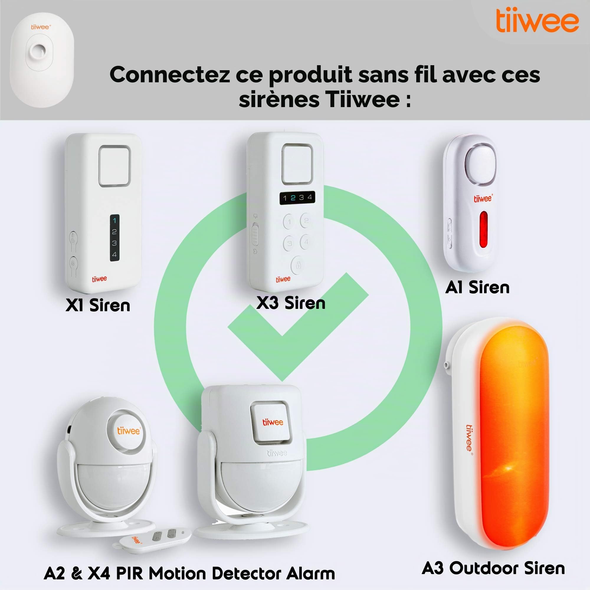tiiwee Détecteur de Mouvement extérieur IP54 PIR TWPIR03, Blanc
