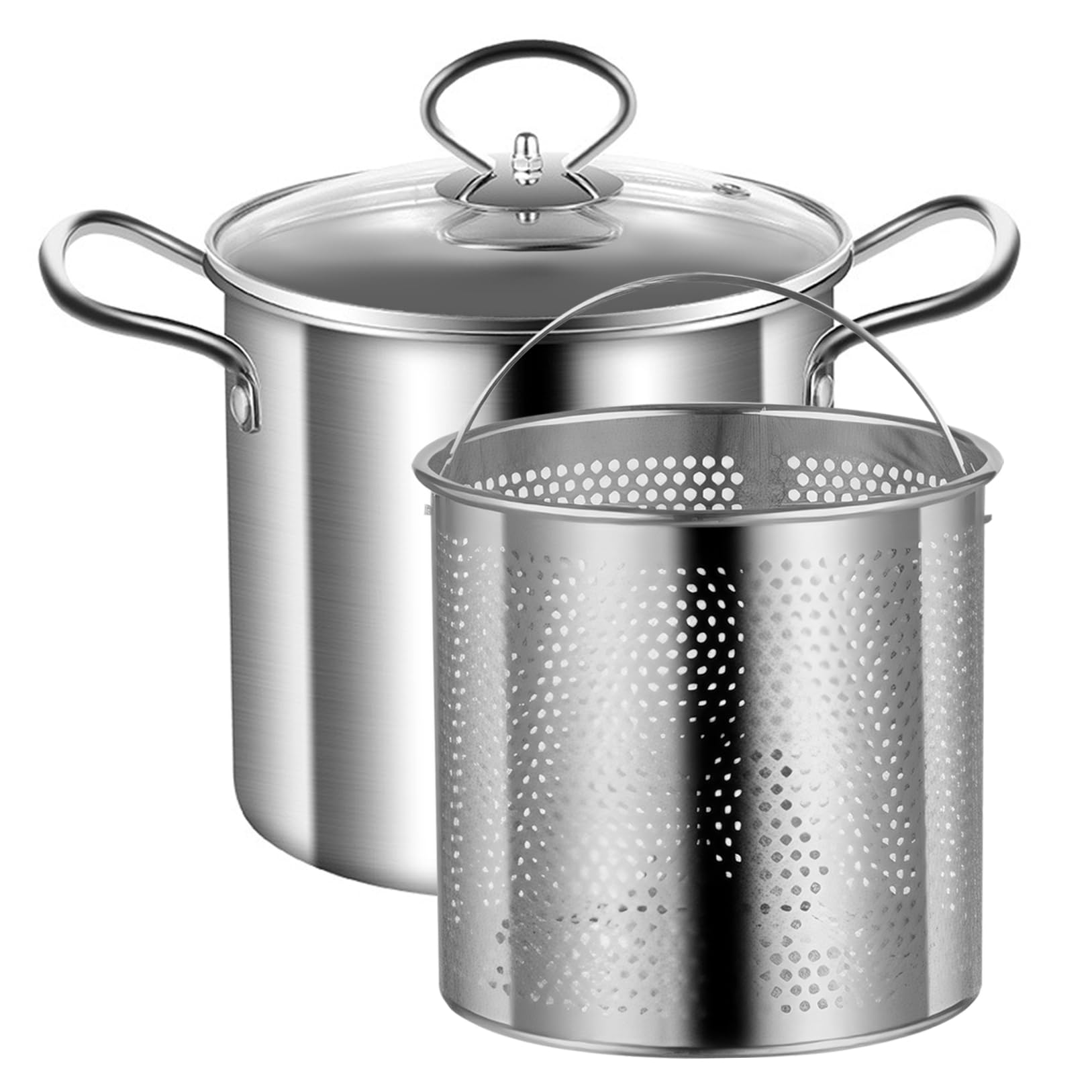 Tsawntd Deep Fryer Pot with Basket, 3.5L Frying Pot Stainless Steel Small Deep Fryer with Anti-scalding Handle Fish and Basket Oil for Chips, Fries, Chicken Frying