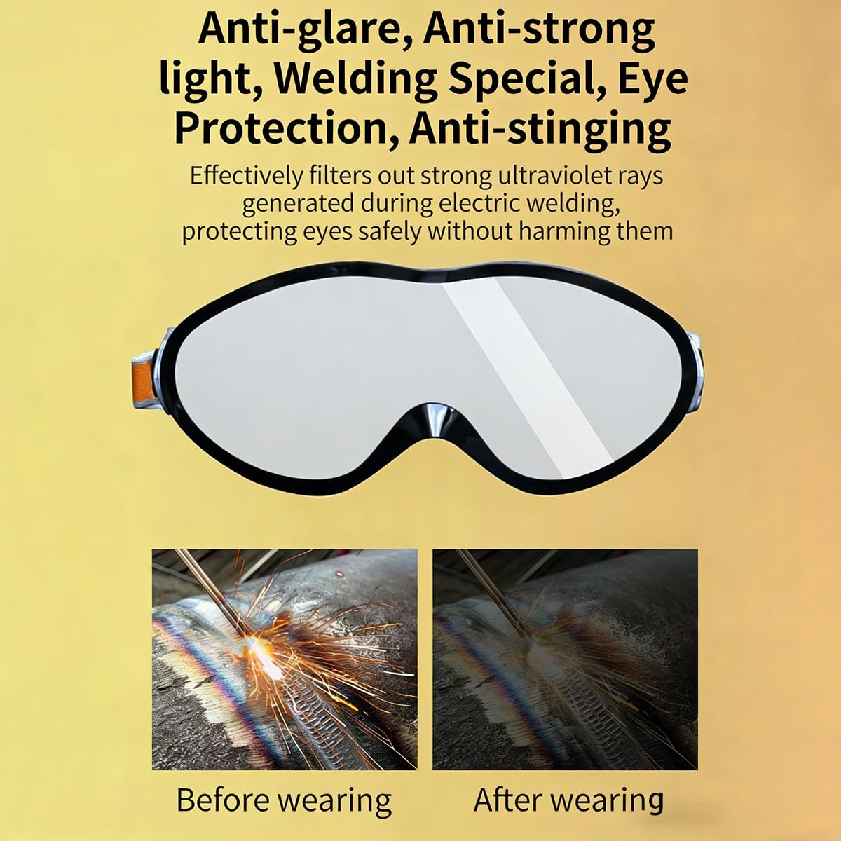 Gafas De Protección Que Se Ajustan Cómodamente sobre Gafas Correctivas Normales con Escudo Anti-Salpicaduras Vista Clara Marco Espacioso para Taller Esmerilado Y Trabajos