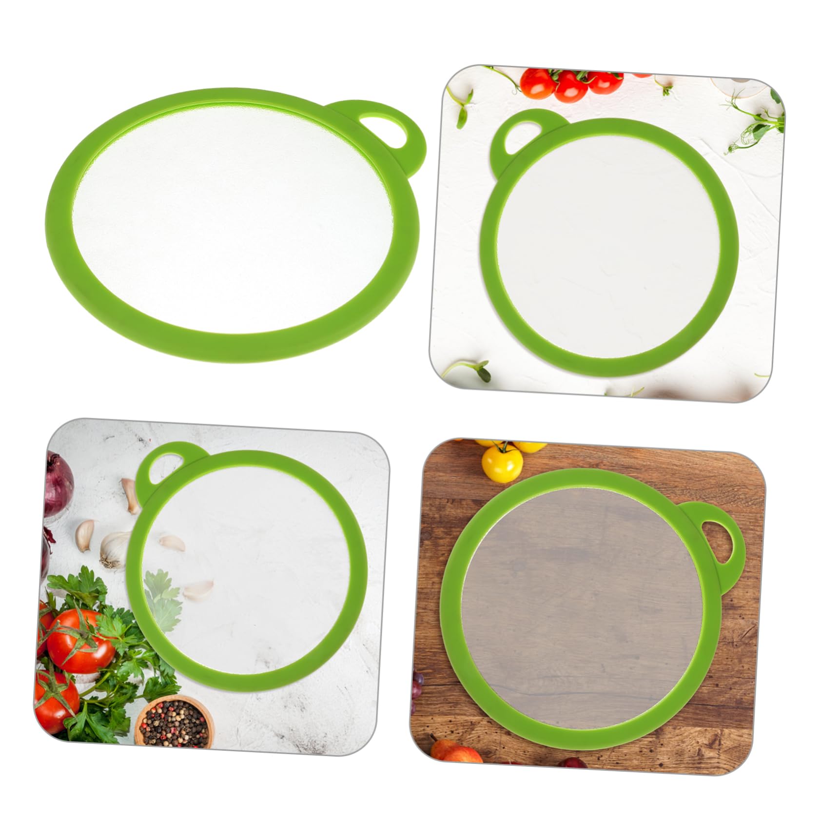 VOSAREA Planche à Découper Ronde Épaisse Verre Résistant Aux Rayures Planche à Découper Polyvalente Pour Cuisine Légumes Et Viande Antidérapante