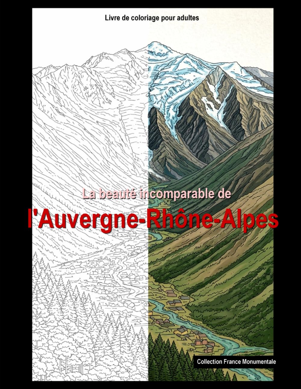 La beauté incomparable de l'Auvergne-Rhône-Alpes: Livre de coloriage pour adultes (Francia monumental)