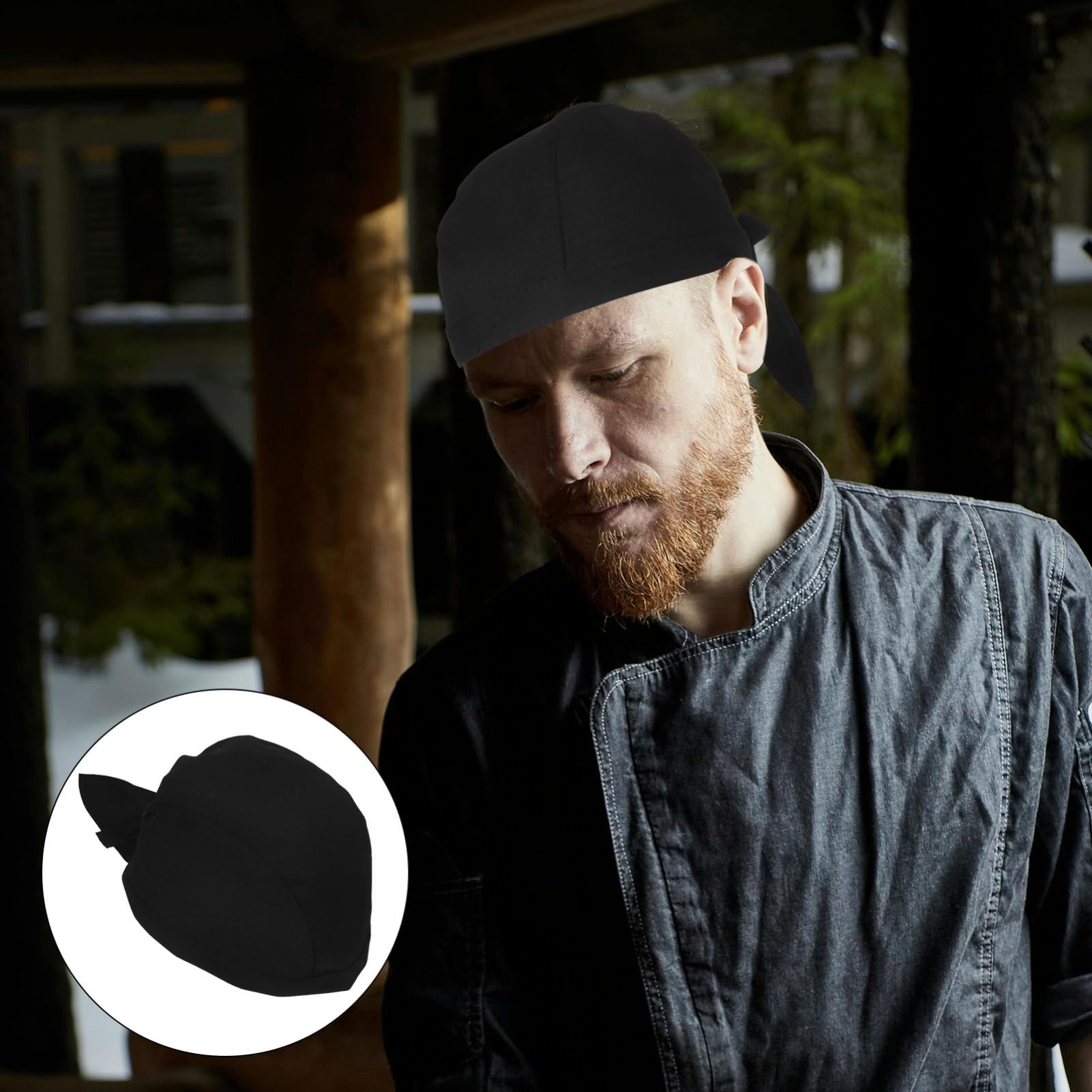 Homoyoyo 6 Gorros de Chef Negros Resistentes al Desgaste y Ajustados al Cuero Cabelludo de Algodón para Cocina y Restaurante Pack de 6 Unidades para Chefs Profesionales