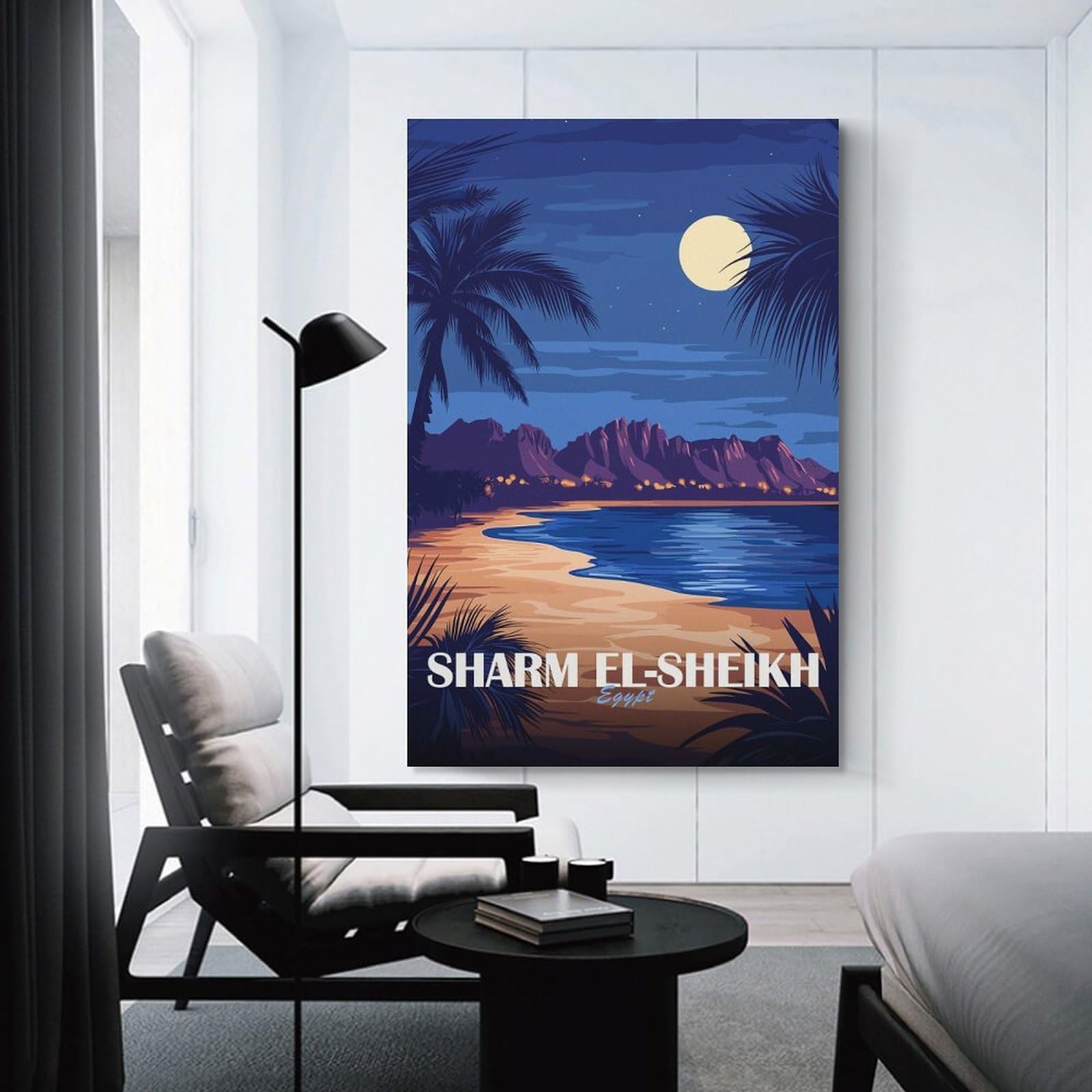 Junmoney Sharm El-Sheikh Egypt Travel Decorative Canvas Print 24x36inch(60x90cm), for Corridors, Hallways Or Apartment Entries, Decorative Wall Art for Narrow Spaces