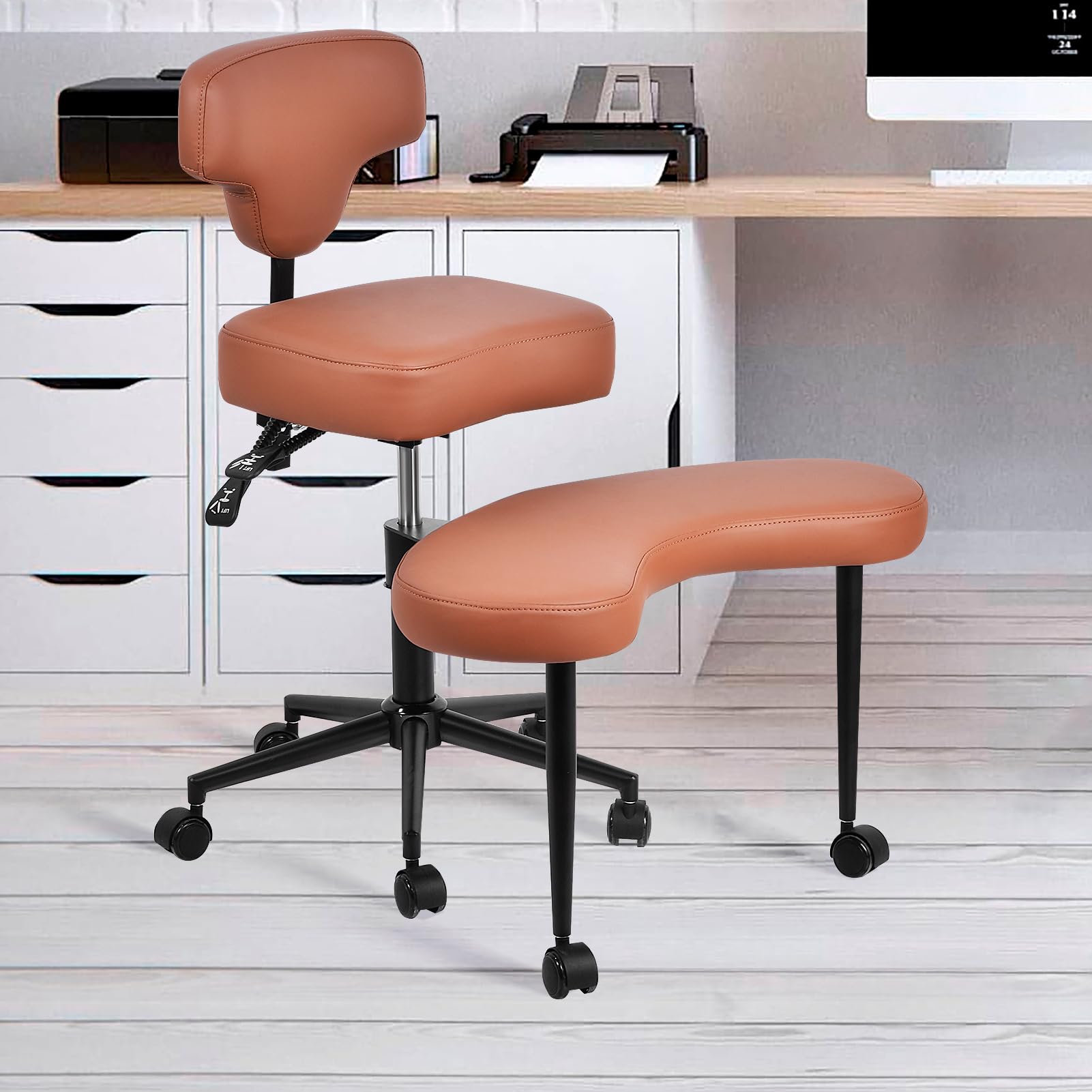 Meditation Chair Sedia di Meditazione con Supporto Alla Schiena Sedia Ergonomica a Gambe Incrociate con Ruote-Sede Regolabile in Altezza con Supporto Lombare per Adulti Agita e Yoga Contiene 136Kg