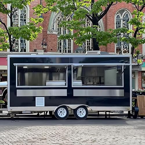 Customized Concession Food Trailer with Full Kitchen Equipment, Mobile Food Truck for Sale, Stainless Steel Mobile Brisket Station, Ice Cream Push Cart, Turkey Wrap Cart, for Business