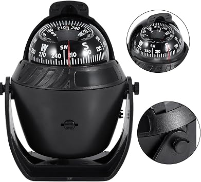 Digital Marine Compass,Outdoor Compass High Precision Led Light Pivoting Compass Navigation Electronic Navigation Compass for Car Boat Marine Ejoyous Compass Richie Compass for Boat
