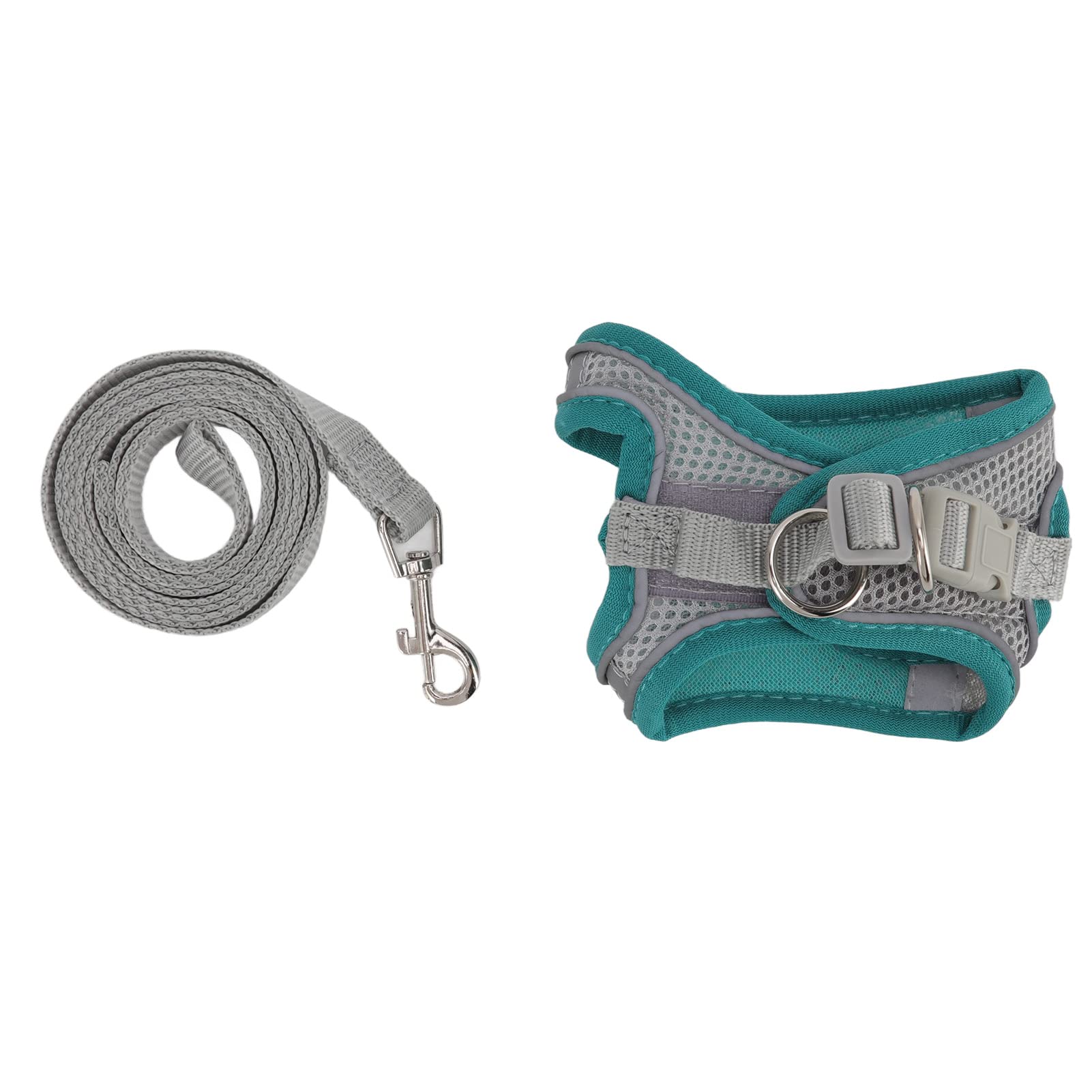 Tnfeeon Dog Harness with Leash Set, Dog Breathable Reflective Vest Harness Fit Small Medium Puppy Pet Cats (M.)