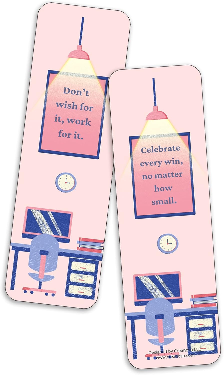 Creanoso Cute Inspirational Bookmarks Series 2 (60-Pack) – Great Bulk Set Incentive Page Binders for Book Readers – Stocking Stuffers Gifts Rewards Token Ideas for Men, Women, Teens