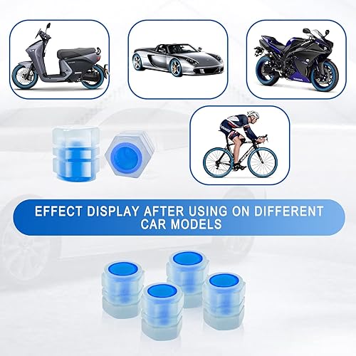 Miniatura 5 de Miytsya 4 tapones luminosos para válvulas de neumáticos, brillo luminoso por la noche, tapas de aire fluorescentes, cubiertas iluminadas para