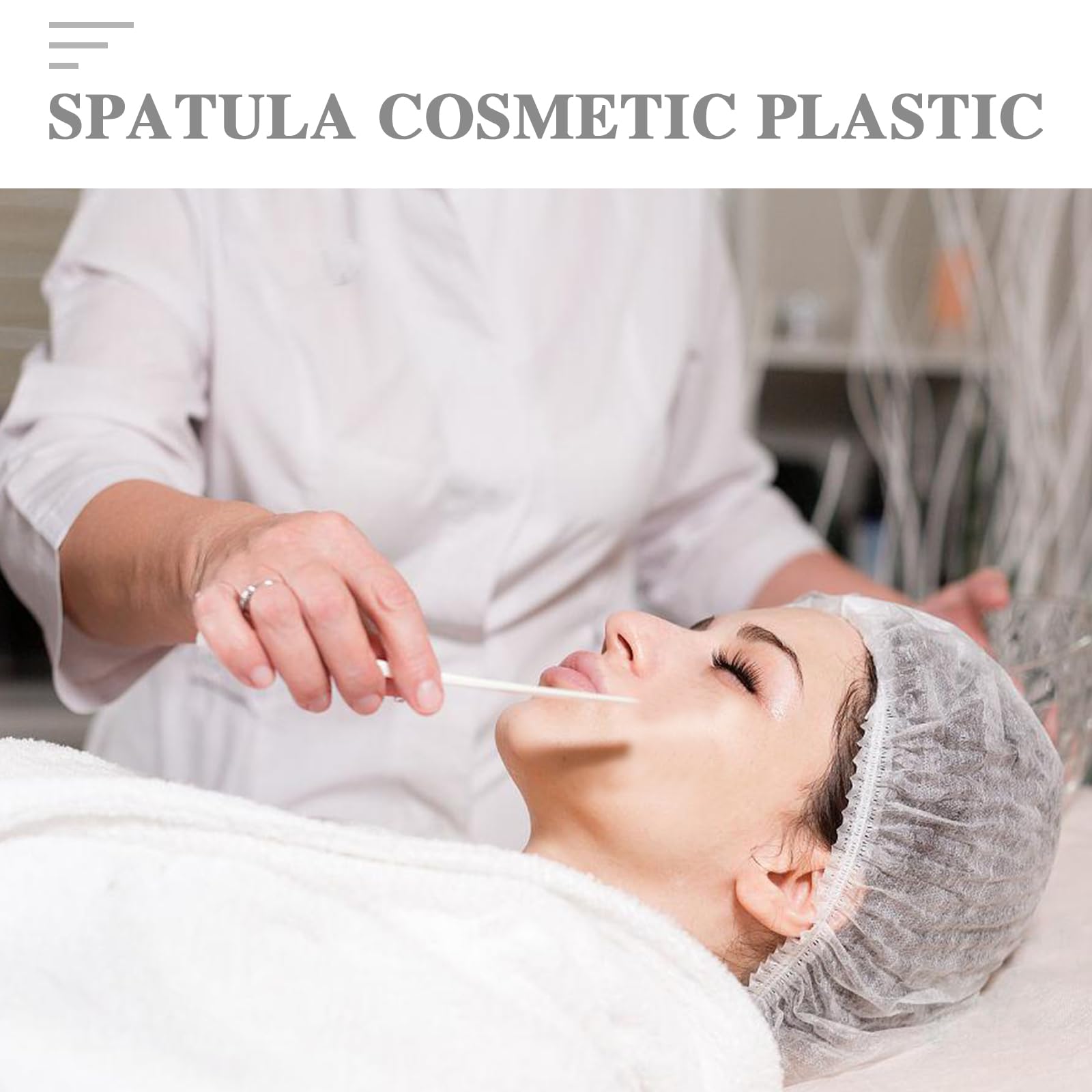 Spatola Cosmetica, Spatola per Crema Viso da 100 conteggi, spatola plastica Trucco, tavolozza per Crema Viso, Mini spatola, Adatta per miscelare e campionare lozione idratante