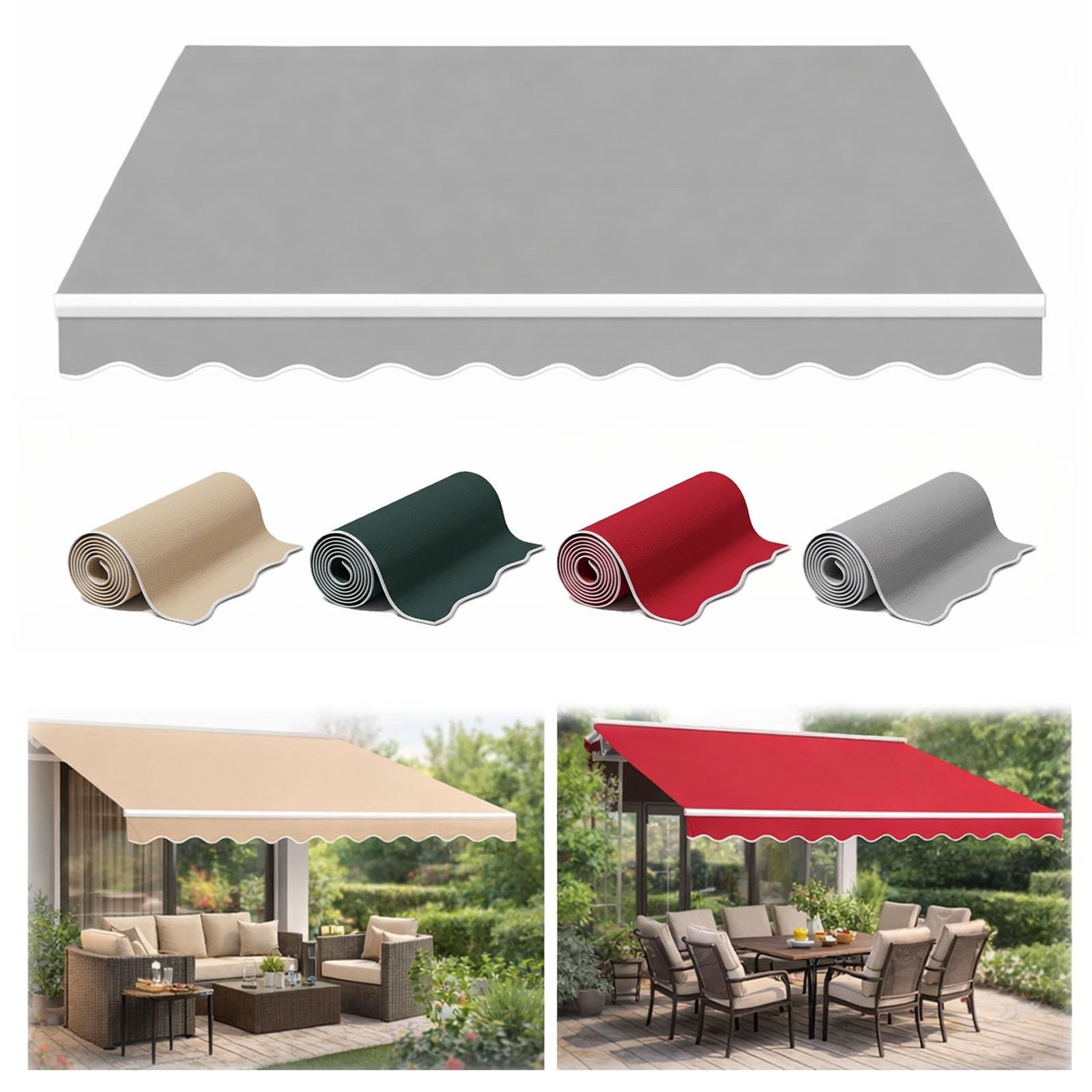 regendichte markisen für terrassen Wasserdichte Terrassen, Ersatzstoff, einziehbare Markise, Segeltuch, UV-beständig, Sonnenschutz, Schutztuch für den Außenbereich, Garten, Balkon, Tür, Überdachung, Zuhause, Außenbereich Garten Chaffing Gear Size:8”Wx20’L Liv BeLiv Langarm Trikot DAC