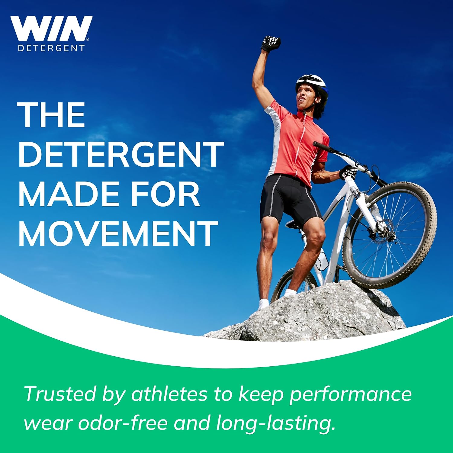 WIN Activewear Detergent - Free and Clear - 64oz Bottle - Sports Detergent for Sweaty Workout Clothes and Team Uniforms