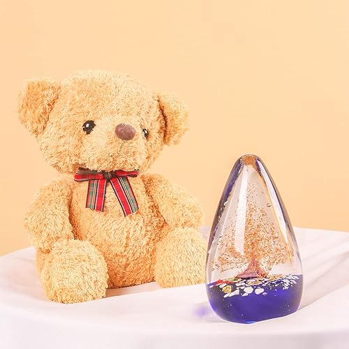 Miniatura 7 de CAILIDE Regalo de cristal de arte de árbol de la suerte dorado soplado a mano para Navidad, cumpleaños, hogar, oficina, decoración, peso de papel