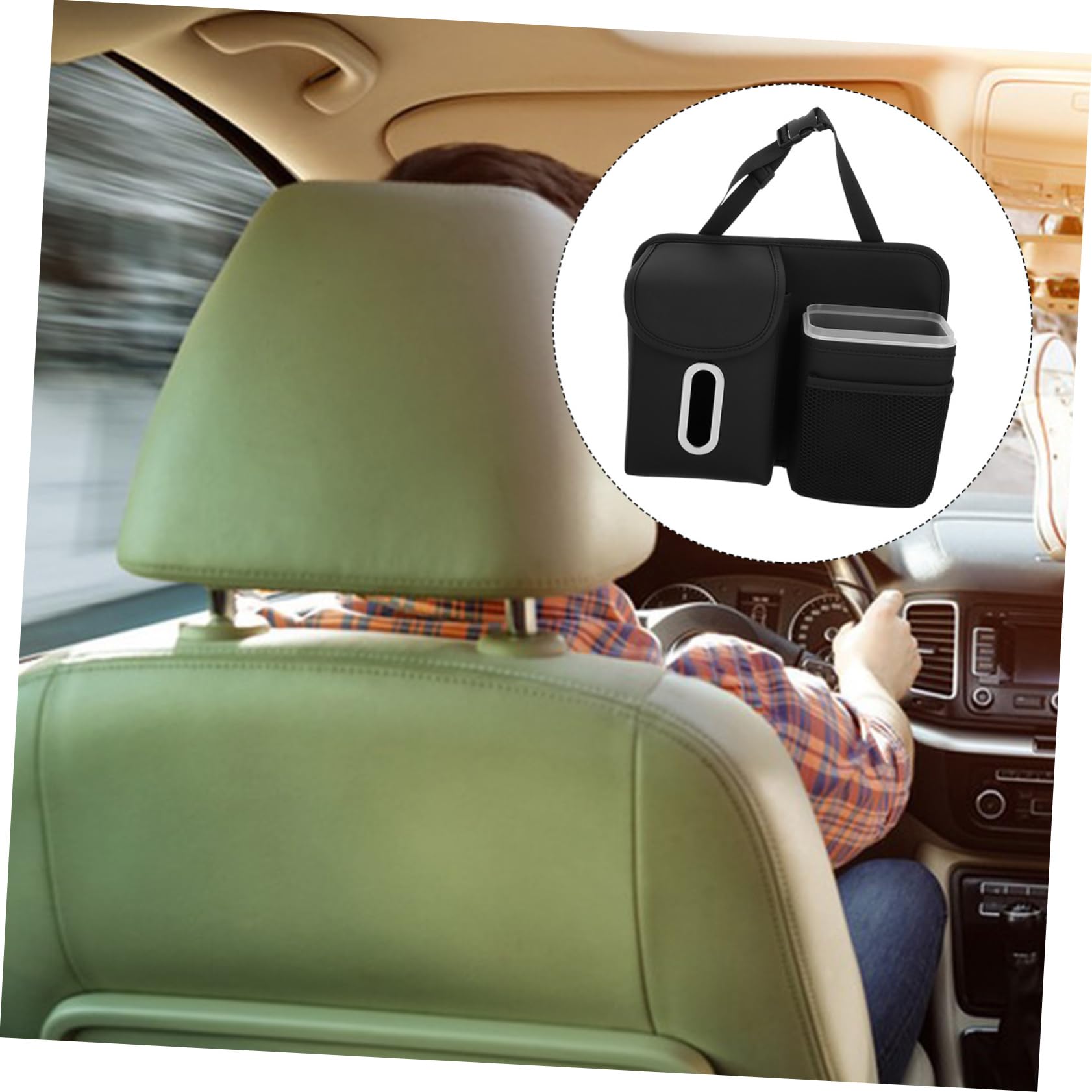 Organisateur Multifonctionnel De Siège Arrière Pour Voiture Avec Porte-mouchoirs Et Support De Gobelet De Rangement Pratique Pour Maintenir Votre Intérieur Automobile Propre Et