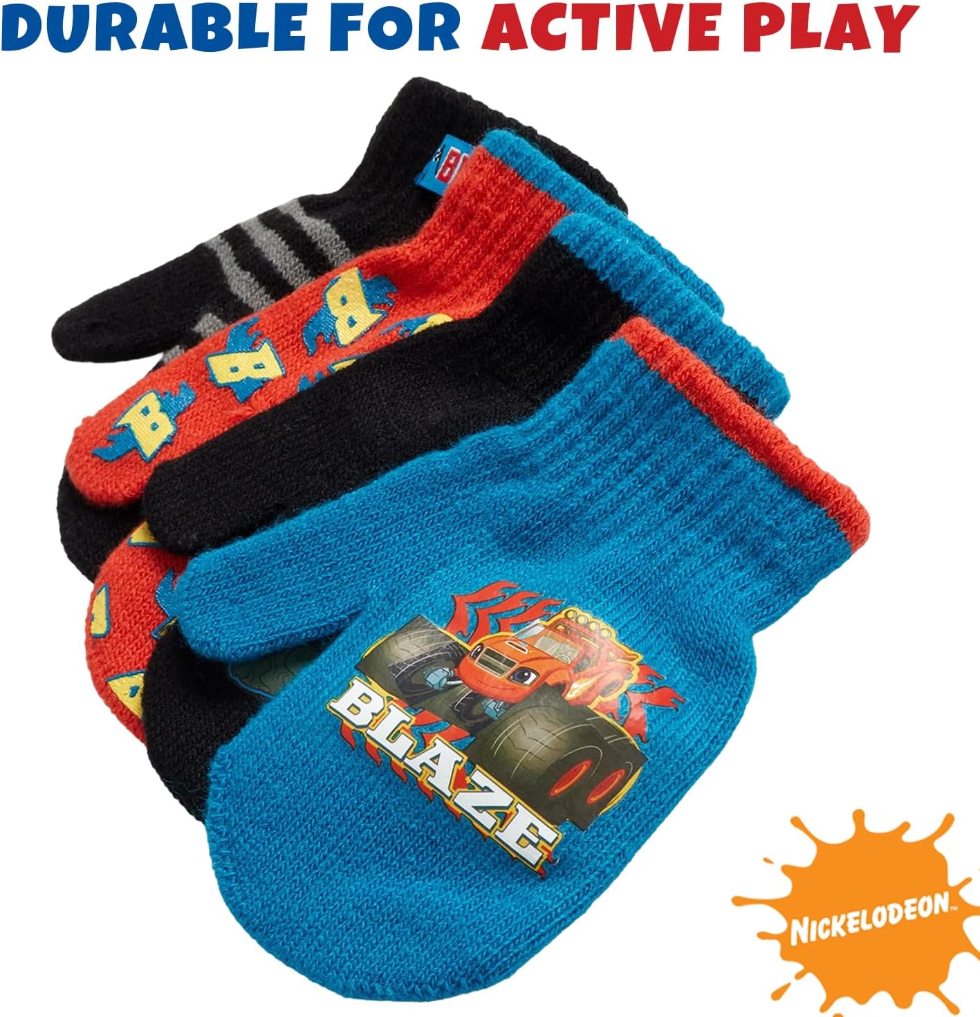 Nickelodeon Boys 4 Pack Mitten or Glove Set: Paw Patrol and Blaze (Toddler/Little Boys) - Image 2