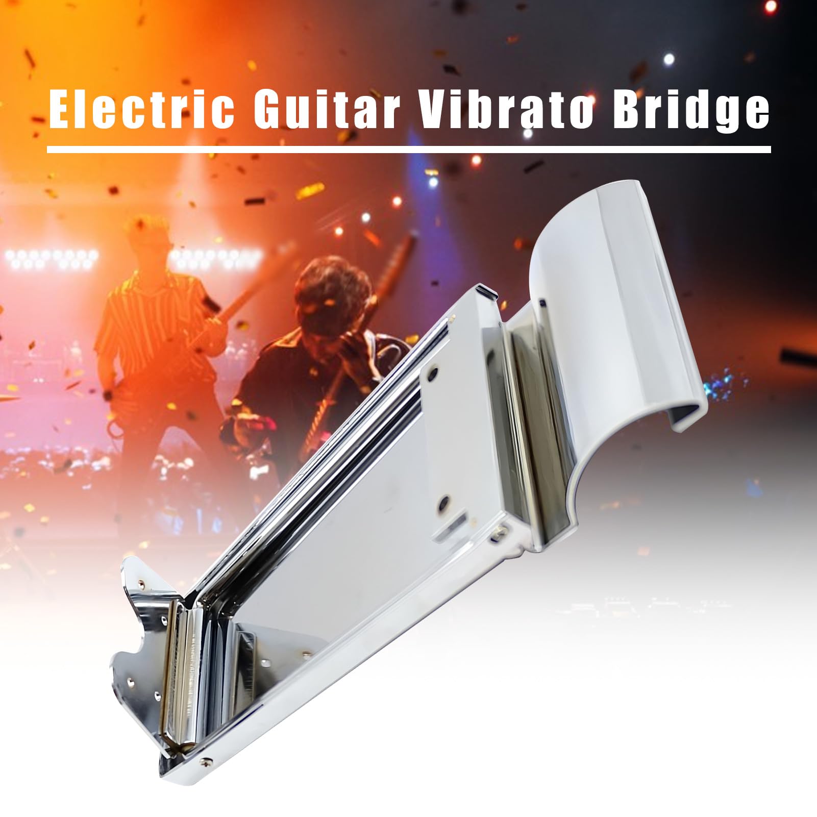 Ponte Vibrato per Chitarra Elettrica, Cordiera in Ottone con Braccio Tremolo, 2 Opzioni di Dimensione per Chitarra Elettrica ES SG Flying V (SILVER)