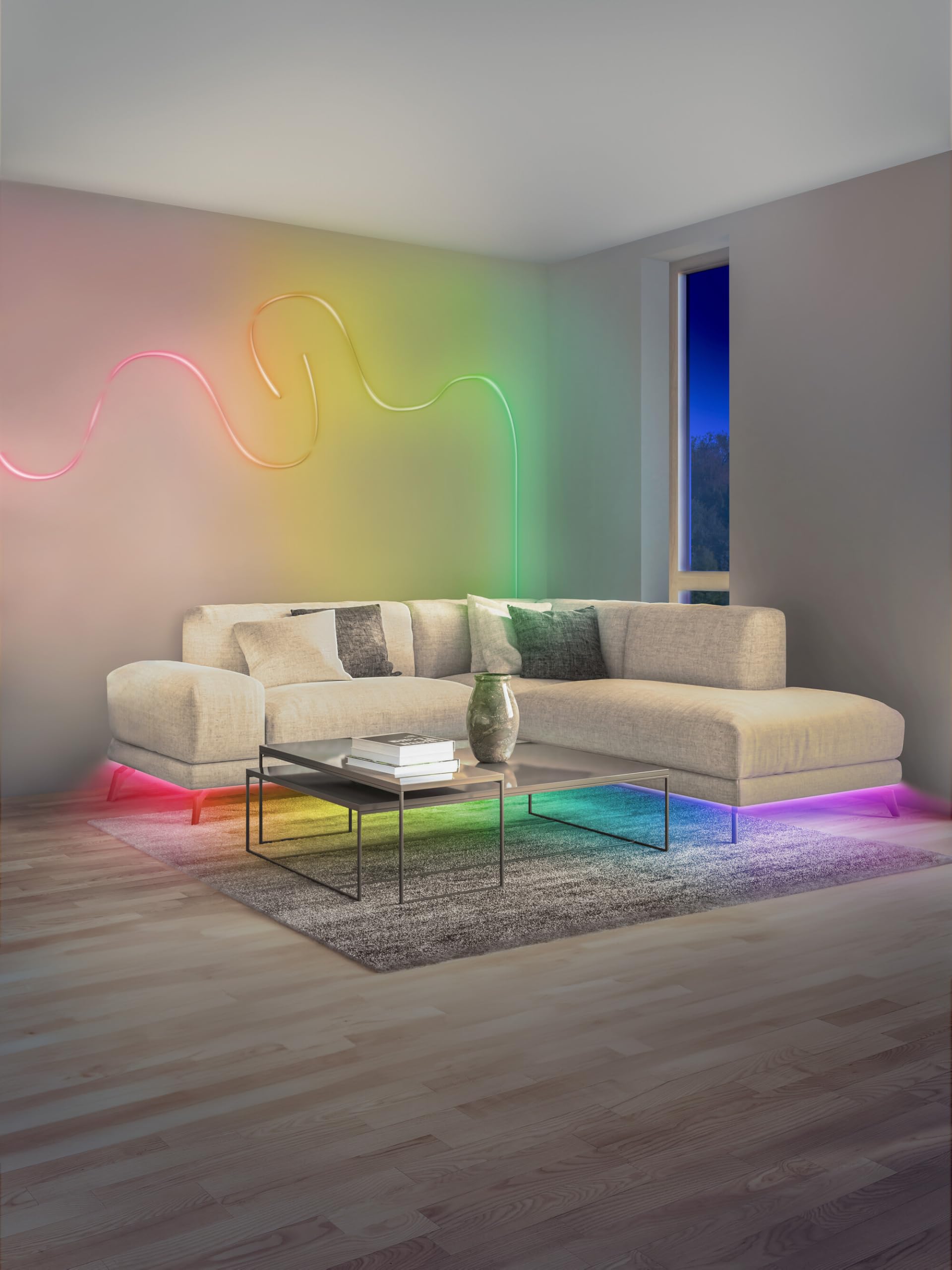 OSRAM SMART WIFI NEON FLEX MGC RGB TW RC kolorowe i białe paski LED do zastosowań zewnętrznych z technologią WiFi i równomiernym rozsyłem światła, możliwość ściemniania, biały, silikon, 3 m,