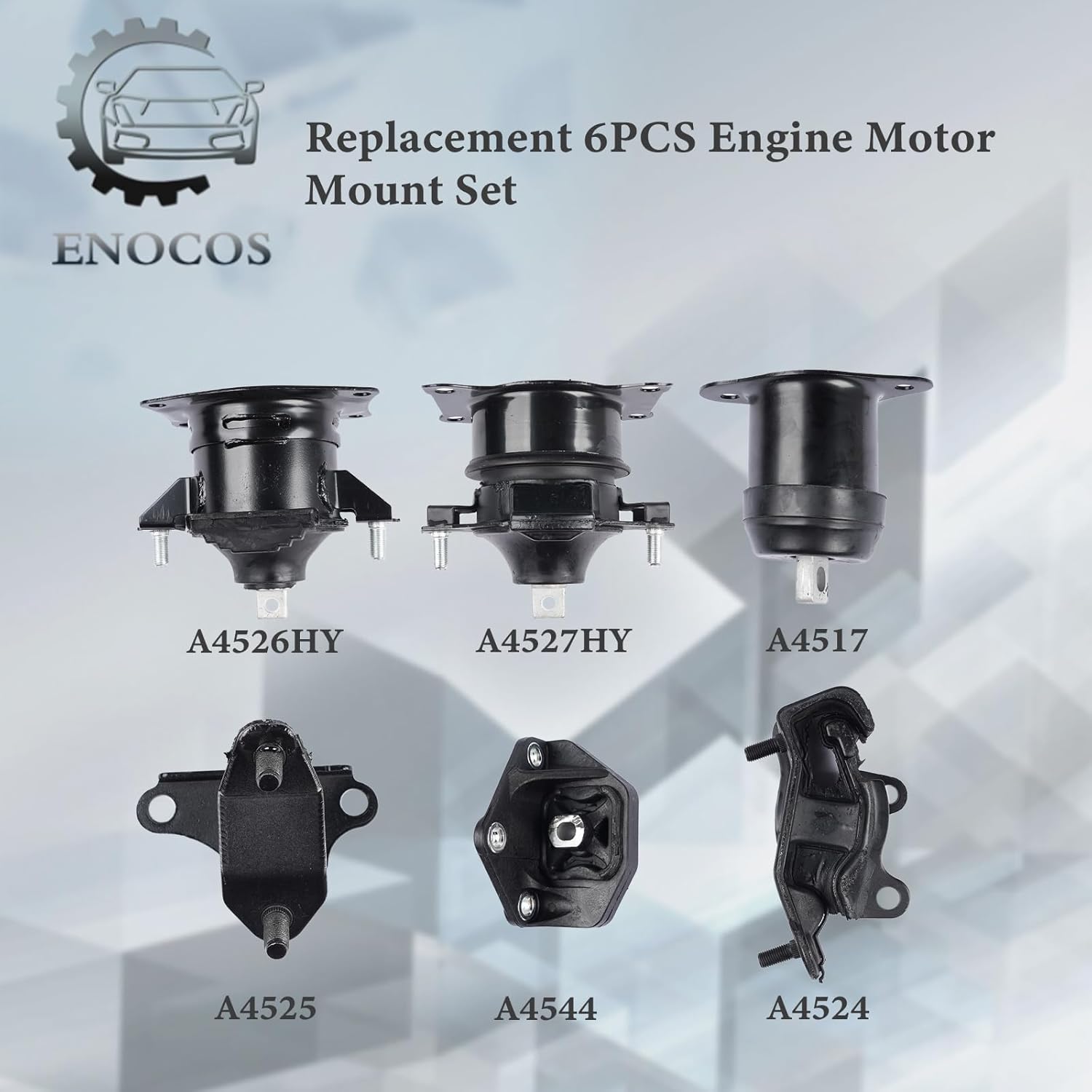 6PCS Engine Motor Mount Set Compatible with 2003 2004 2005 2006 2007 H'onda Accord LX EX SE 3.0L with Automatic Transmission, Replace# A4526HY A4527HY A4524 A4525 A4544 A4517