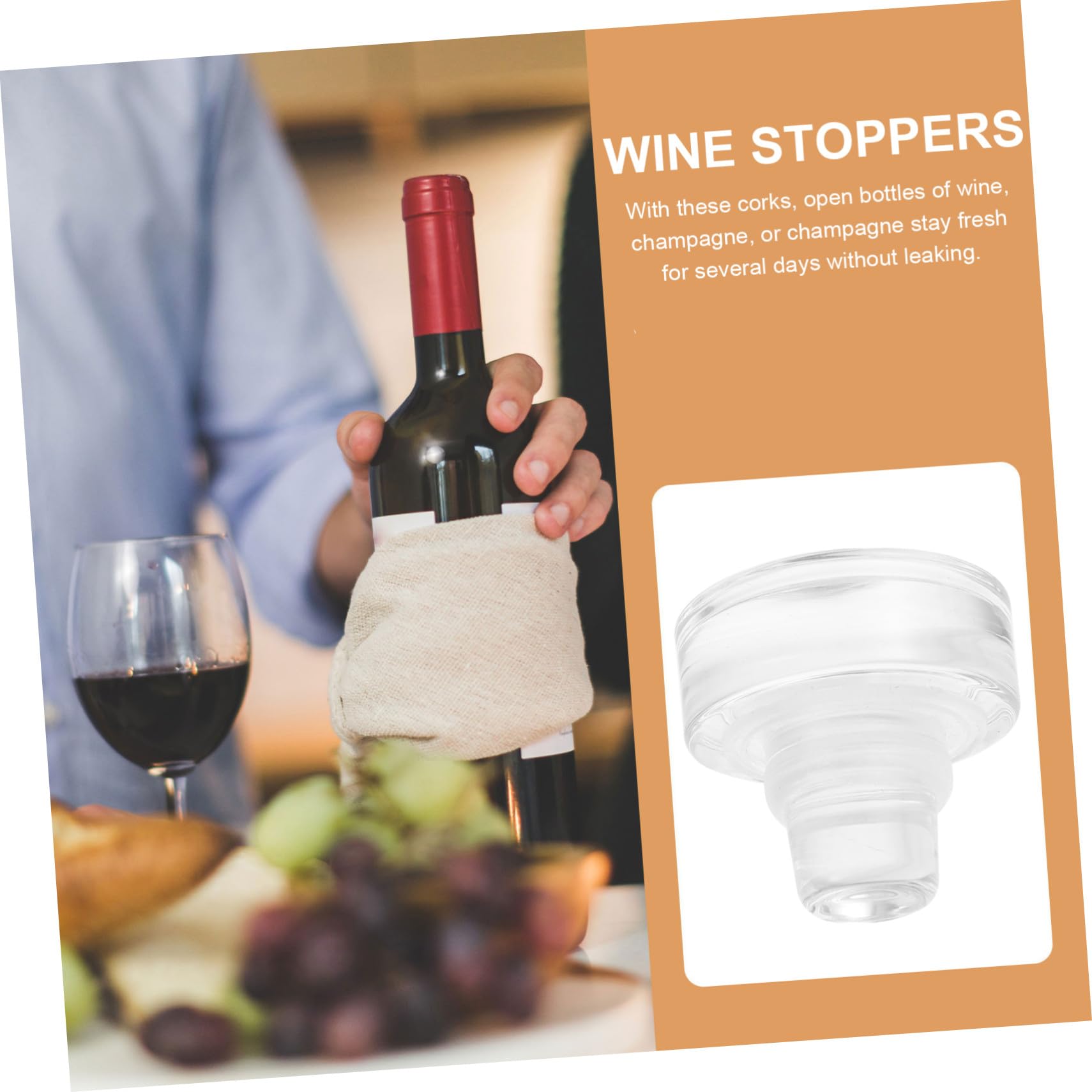 TOYANDONA 10 Pezzi Tappi per Bottiglia Vino Forma T in Vetro Riutilizzabili Tappi Ermetici per Bottiglie e Bicchieri Mantiene Intatto Il Gusto di Bevande Compatibili con Vini e Birre