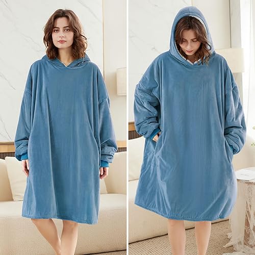 Vista 168 de LetsFunny Manta con capucha, manta de forro polar Sherpa de gran tamaño, súper suave, cálida y acogedora con bolsillo gigante, para mujeres, Aguacate